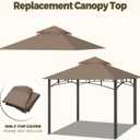 Replacement Canopy Top for Target Madaga Gazebo Model L-GZ136PST, Small Top: 52 in. x 52in.; Big Top: 129 in. x 129 in (Khaki)