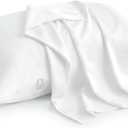 Pack of 2 Toddler Travel Pillow Cases 100% Soft Egyptian Cotton, 500 Thread Count with Zipper Closure for Small Travel Pillowcase 12x16 inch, White Solid