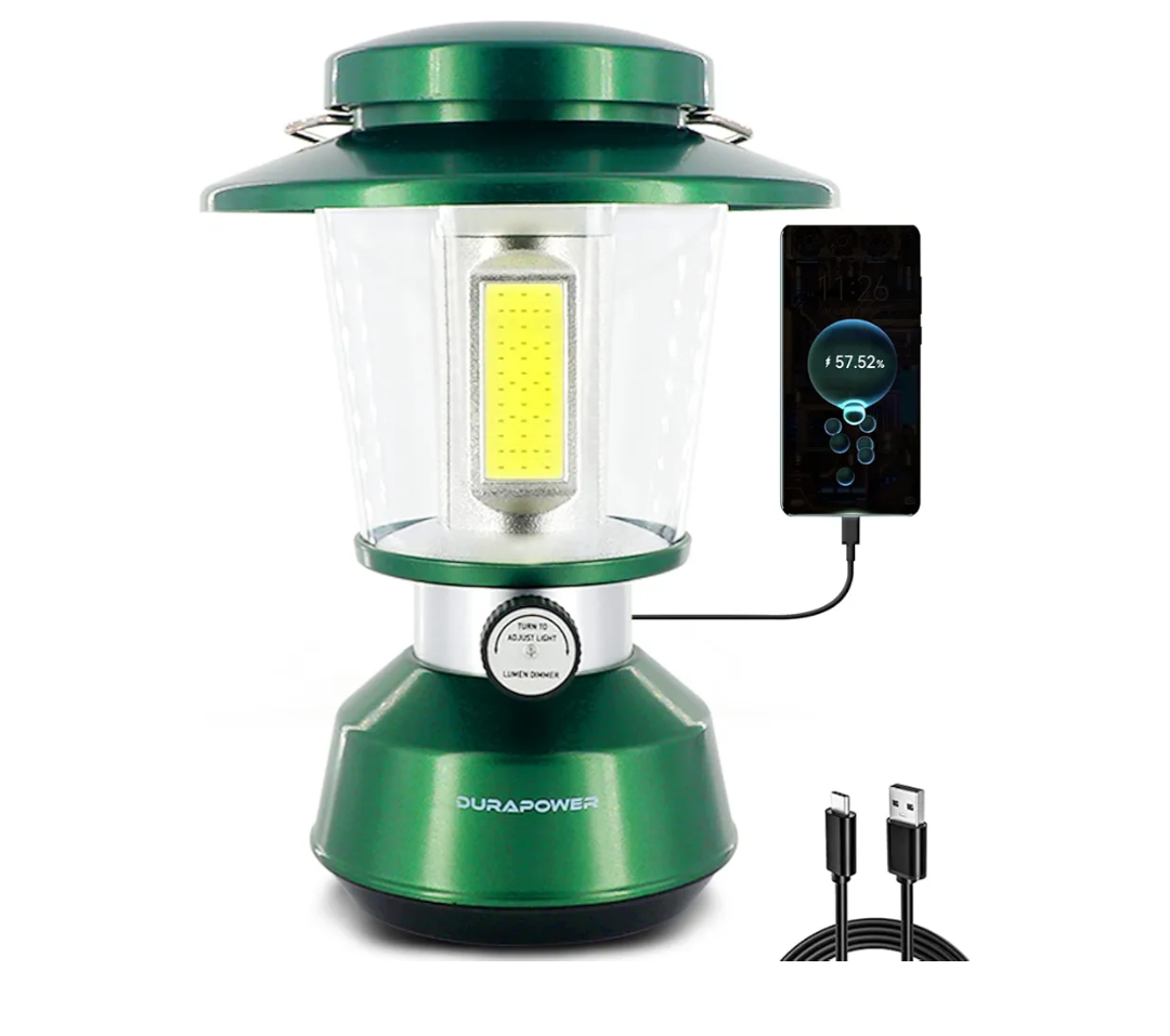 Durapower Rechargeable Camping Lantern,2800 Lumen Super Bright LED Camping Lantern, 5400 mAh Power Bank, IP44 Waterproof, 20 Hours, Portable Lantern for Hurricane, Power Outages