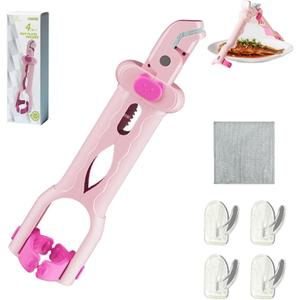 2 x Multi-Function Anti-Scald Bowl Clip,Non-Slip Heat Resistant Silicone Bowl Gripper, Multi-purpose Anti-Scald Bowl Holder Clip, Hot Plates Gripper Lifters Tongs(Pink)