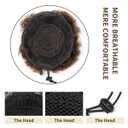 Afro Ponytail Small Afro Hair For Black Women 4Inch Dark Brown Afro Puff Drawstring Ponytail Human Hair 1 PIECES For Children Authentic And Stylish Hairpiece, Afro Curly Puff Style (Brown)