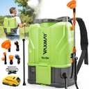 VAXMAY Battery Powered Backpack Sprayer 4.2 Gallon, 120 PSI Electric Garden Sprayer Compatible with DeWalt 20V Battery, Weed Yard Sprayer with 2 Wands, 5 Nozzles, 2.6 Ah Battery & Charger Included