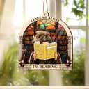 6 x Reading Girl Ornaments, Acrylic Wood Printed Over Ornament for Christmas Tree Hanging Decor, Gift Idea for Reading Lover 3.29 Inches