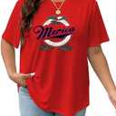 Women's Plus Size Tops USA Shirt Memorial Day Red White and Blue Patriotic Shirts American Flag Graphic Tees (3X-Large, Cami-2)