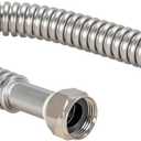 Eastman 18 Inch WaterFlex Water Heater Connector, 3/4 Inch FIP x 3/4 Inch FIP, Stainless Steel Corrugated Water Heater Supply Line