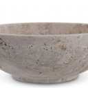Gusto Nostro 8" Luxury Beige Marble Decorative Bowl for Coffee Table - Elegant Modern Fruit Bowl for Kitchen Counter - Heavy Stone Entryway Catch all for Keys, Jewelry, Potpourri Holder Centerpiece
