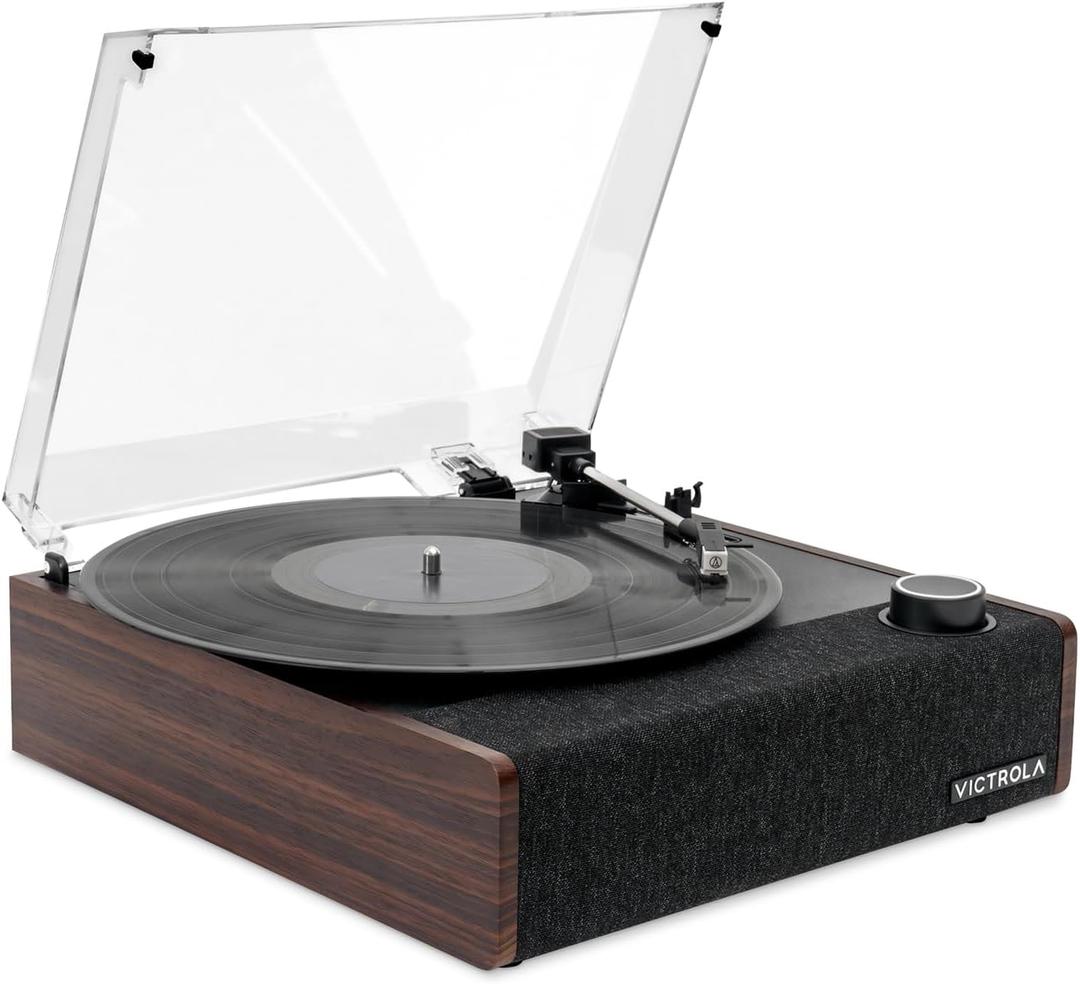 Victrola Eastwood II Record Player with Speakers Bluetooth 5.1 and Vinyl Stream Technology, Vintage Style 3-Speed Vinyl Player, Audio Technica AT-3600LA Cartridge (Espresso)