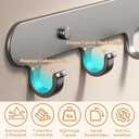 2 Pack Key Holder for Wall,Key Hooks with 6 Hooks, Strong Adhesive Key Rack Holder Wall Mount,No Drilling Required,for Corridor, Living Room,Kitchen, Bathroom, Garage (Grey)