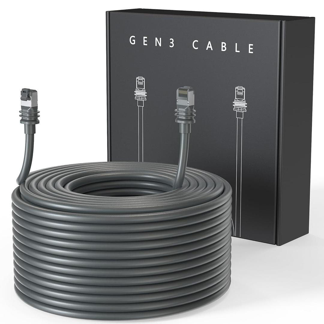LUCMO 100FT/ 46M Starlink Gen 3 Cable 24AWG for Starlink Standard Generation 3, Replacement Extension Cable Waterproof Satellite Starlink Standard V3 (100FT 24AWG)