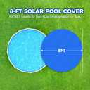 Solar Pool Cover 8 Ft Diameter Round Solar Blanket for Above Ground Inground Pools, Hot Tub SPA Bubble Wrap Pool Protector, 12 Mil Circle Thermal Covers Floating Blanket Mat for Swimming Pools