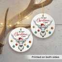 5 x Deer Christmas Ornament 2025 - Funny Gifts for Men, Women, Friends, Coworker, Double Sided Ceramic Deer Hunting Ornament as Gift for Nature Lover Woman, Animal Lover Gifts