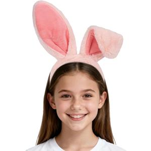 Joyline Cute Bunny Headband for Women Girls–Fluffy Rabbit Ear Hairband Costume Accessories Easter Birthday Party Favors Gifts, Pink