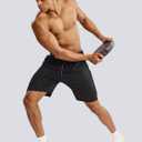 Ouber Men's 7'' Gym Workout Sweat Shorts Bodybuilding Running Training Jogging Shorts (Black, M)