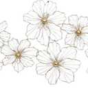 Deco 79 Metal Floral Home Wall Decor Wire Foiled Wall Sculpture with Scroll Accents, Wall Art 43" x 2" x 21", Gold