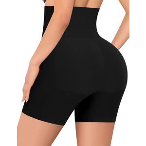 DERCA Butt Lifter Panties Padded Underwear for Women Seamless Booty Pads Hip Enhancer Panty (Large, #2 Black (Tummy Control))