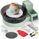 VEVOR Pottery Wheel for Adults, 14" and 11" Turntables, 450W Electric Table Top Pottery Wheel with Foot Pedal, 30-300 RPM Adjustable Speed, Detachable Basin, for Beginners, DIY Clay Art Craft, Green