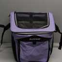 BARKBAY Dog Bike Basket Carrier, Expandable Foldable Soft-Sided Dog Carrier, 2 Open Doors, 5 Reflective Tapes, Pet Travel Bag,Dog Backpack Carrier Safe and Easy for Small Medium Cats and Dogs(Purple)