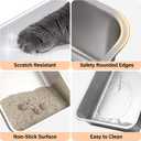 Stainless Steel Cat Litter Box with Lid, Large Metal Litter Box Stainless Steel with Mat & Scoop, Odor-Free/Anti-Leakage & Non-Stick/Easy Clean, High-Sided Litter Box for Multiple Big Cats(XL/Grey)