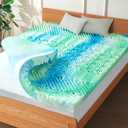 3 Inch 7-Zone Queen Memory Foam Mattress Topper Egg Crate Cooling Gel Infused Mattress Pad Bed Topper for Pressure Relief and Back Pain Soft & Breathable, CertiPUR-US Certified