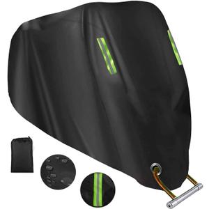 Motorcycle Cover All Season,Universal Weather Quality Waterproof Sun Outdoor Protection Scooter Shelter Tear Proof Night Reflective & Lock-Holes Storage Bag Fits up to 97" Motorcycles