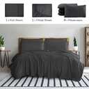 Mueller UltraTemp 6 PC Queen Sheet Set - Ultra-Soft Luxury Series, Cooling & Breathable Hotel Luxury Bed Sheets, Deep Pocket Wrinkle-Free Oeko-TEX, Dark Gray