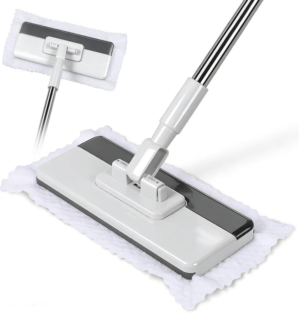 Masthome Clamp Mop Compatible with Swiffer Wet Jet Mops, 50" Stainless Steel Handle Mini Mop for Hardwood, Tile, Laminate, Marble, Wall, Window, Multi-Surface Floor Cleaning