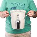 YOUEON 4L Ice Bucket with Scoop and Lid, Double Walled Insulated Wine Bucket Chiller with Carry Handles, Beverage Tub for Cocktail Party, Camping, BBQ, Indoor & Outdoor Use, White