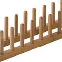 Lipper International 887 Bamboo Wood Plate Rack and Pot Lid Holder, 15-3/8" x 4-3/8" x 4"