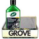 Turtle Wax Chrome Polish and Rust Remover 10 oz Bundle with Microfiber Cloth  Chrome and Aluminum Cleaner and Polish for Wheels, Trim, and Metal Surfaces  Gift Set (2 Items)