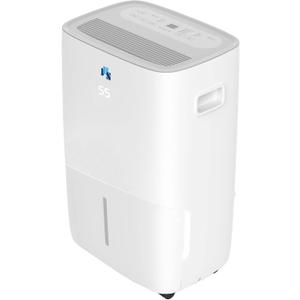 JHS Energy Star 25 Pint Dehumidifier with LED Display, 24H Timer, Auto-Restart, Auto Shut-Off and Wheels for Bathroom, Basement, Bedroom, and Rooms up to 1,500 Sq. Ft.