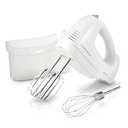 Hamilton Beach 6-Speed Electric Hand Mixer, Traditional Beaters, Snap-On Storage Case, 250 Watts, White