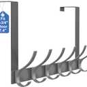 Over The Door Hooks, Sturdy Door Hanger, Large Over The Door Towel Rack with 12 Hooks, Heavy Duty Easy to Install, for Bathroom, BedroomKitchenHanging Towels, Coats (Grey) (Gray)