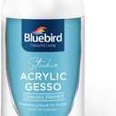 BLUEBIRD Studio Acrylic Gesso - Liquid Gesso Primer for Arylic Painting, Surface Prep Medium (White, 16.9 Fl Oz)