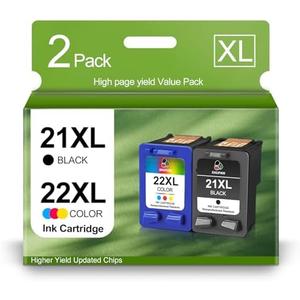 SHUPAN Remanufactured 21 and 22 Ink Cartridge Replacement for HP 21XL 22XL Ink Cartridge Combo Pack (C9351AN & C9352AN) for HP Deskjet F2210 F4180 Officejet 4315 J3680 Printers (1Black 1Tri-Color), 1 Piece SHUPAN Remanufactured 21 and 22 Ink Cartridge Replacement for HP 21XL 22XL Ink Cartridge Combo Pack (C9351AN & C9352AN) for HP Deskjet F2210 F4180 Officejet 4315 J3680 Printers (1Black 1Tri-Color), 1 Piece