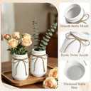 5Pcs White Mason Jar Glass Flower Vases for Centerpieces | Farmhouse Rustic Decorative Vases with Twine, Wedding & Home Table Decor, Multi-Purpose Vase Bulk, Floral Arrangements