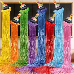 Affrolling 8 Pcs Art Paint Party Decoration Back to School Paint Brush Hanging Decorations with Tassels for Classroom Back to School Art Birthday Party Supplies 3.4 ft Summer Door Banner Sign Decor