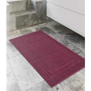 HOMELOVER 2 Piece 100% Organic Cotton Bath Mat Set - 800 GSM, Quick Dry, Soft, Highly Absorbent, Washable Bathroom Rugs & Mats - Hotel Quality Floor Towels (Plum Purple)