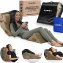 Lunix 3pcs Orthopedic Bed Wedge Pillow Set, Post Surgery Memory Foam for Back, Leg, and Knee Pain Relief, Adjustable Sitting Pillow for Sleeping, Acid Reflux, and GERD, with Hot Cold Pack, Brown (3pcs Brown)