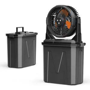 Portable Misting Fan with 9L Tank & 20,000mAh Battery - 3-Speed Outdoor Cooling for Patio, Camping, Golf Cart - 8H Mist, Lightweight 3.7lbs (black)
