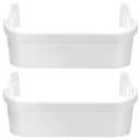 PartsBroz 240351601 Freezer Door Shelf Bin (2-Pack) for Frigidaire Freezer Door Shelf Replacement, Kenmore, Westinghouse Refrigerator Freezer White Bottom Lower Side Shelves AP2115974 PS430027