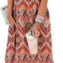 Sampeel Summer Dresses Maxi Dress Vacation Beach Sundresses 2025 with Pockets (XX-Large, Floral Bohemian)