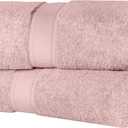 SUPERIOR Egyptian Cotton Pile Bath Towel Set of 2, Ultra Soft Luxury Towels, Thick Plush Essentials, Absorbent Heavyweight, Guest Bath, Hotel, Spa, Home Bathroom, Shower Basics, Tea Rose