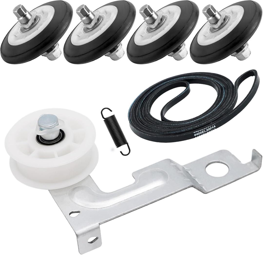 UPGRADED AGM75510755 Replaces Kenmore & LG Dryer Parts 4581EL2002C lg dryer rollers 4561EL3002A AGM75510755 Dryer Idler Pulley 4400EL2001A Belt Spring, Compatible with DLE2101W DLE2301W by AMI PARTS