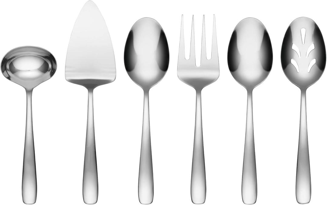 Cambridge Silversmiths Bourne Mirror Oversized 6 Piece Serving Set, Silver