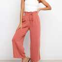 Dokotoo Womens Casual Elastic Waist Solid Comfy Jogging Jogger Pants with Pockets (Pink, S)