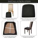 SearchI Waterproof PU Leather Seat Covers for Dining Chairs, 6 Pack Stretch Dining Room Chair Seat Covers, Kitchen Chair Seat Covers Protectors (Cream)