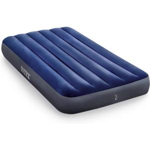 Intex 75 x 39 x 10 Inch Dura-Beam Fiber-Tech Vinyl Standard Downy Air Mattress with Plush Top and 2-in-1 Valve, Twin (Pump Not Included) (Blue)