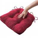 IPYNBAP Chair Cushions for Dining Chairs Set 1, Red Kitchen Chair Cushions, Chair Pads with Ties and Non Slip Backing, Christmas Room Decor, Tufted Memory Foam Seat Cushion 1 Pack, 15.5"x15.5"x4"