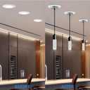 Jolux 5/6" Recessed Can Light Conversion Kit to Pendant,Instant Convert Recessed Light to Pendant Light,Ideal for Kitchen,Bedroom,Livingroom,Island,Chrome-2 Pack