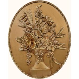 97 Decor Vintage Wall Sculptures For Living Room - Gold Vintage Wall Decor, Ornate Oval Hangings Antique Pediment Brass Floral Walls Art Gallery For Home Kitchen Bedroom Decorations